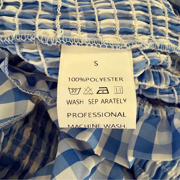 Blue Gingham Maxi Sundress NIP - Picture 6 of 10